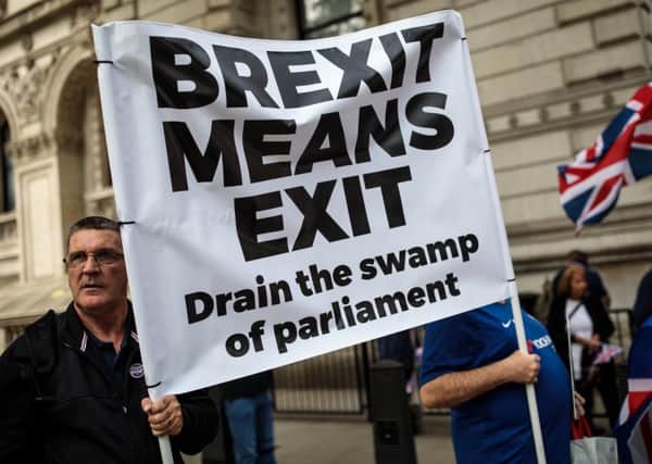 Pro-Brexit activists protest against Theresa Mays controversial Brexit plan (Picture: Jack Taylor/Getty)