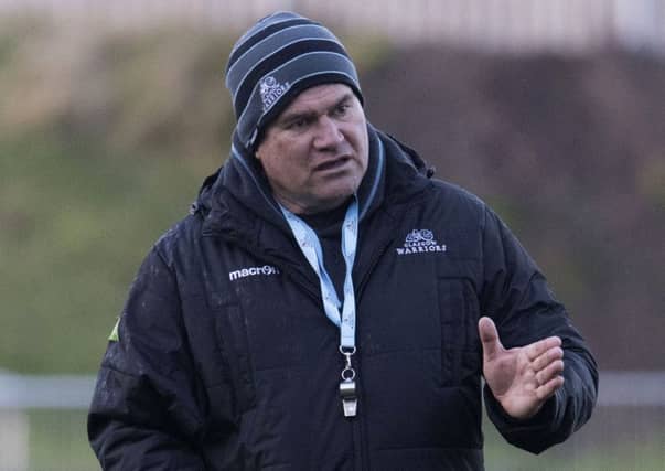 Glasgow Warriors head coach Dave Rennie makes a point at training. Picture: Craig Foy/SNS/SRU