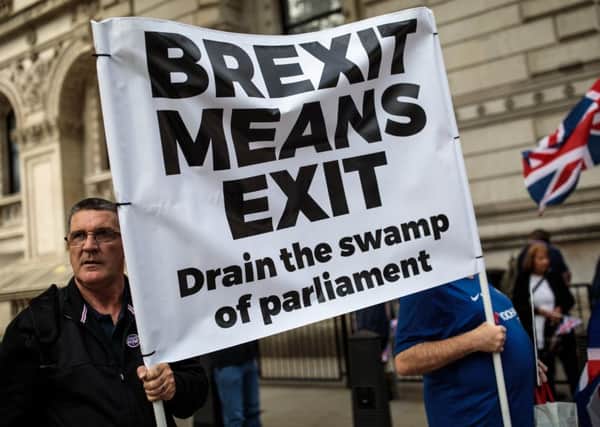 A pro-Brexit demonstration outside parliament (Picture: Jack Taylor/Getty Images)
