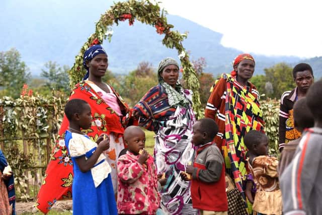 The opening day of the Gahinga Batwa Village. Picture: Lisa Young