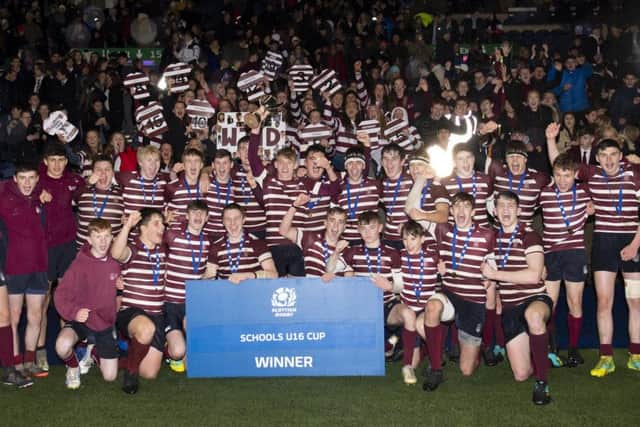 The Watson's U16 team celebrate at BT Murrayfield. Picture: Gary Hutchison/SNS/SRU
