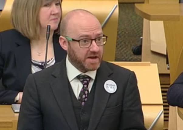 Green co-convener Patrick Harvie speaking during FMQs.