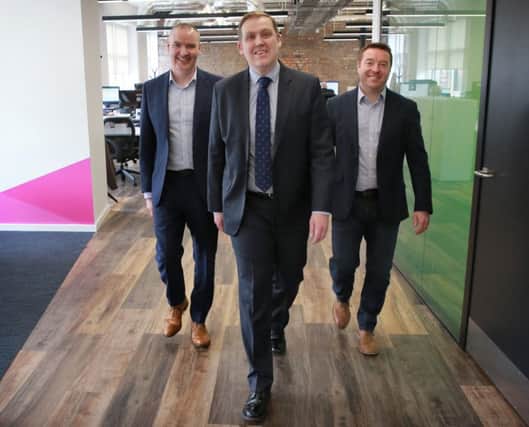Left to right are Craig Donnelly, Neil Logan and Stuart Kerr of Incremental Group. Picture: Stewart Attwood