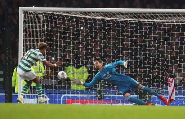 Scott Sinclair was abused as he stepped up to take a penalty in the Betfred Cup final. Picture: Getty