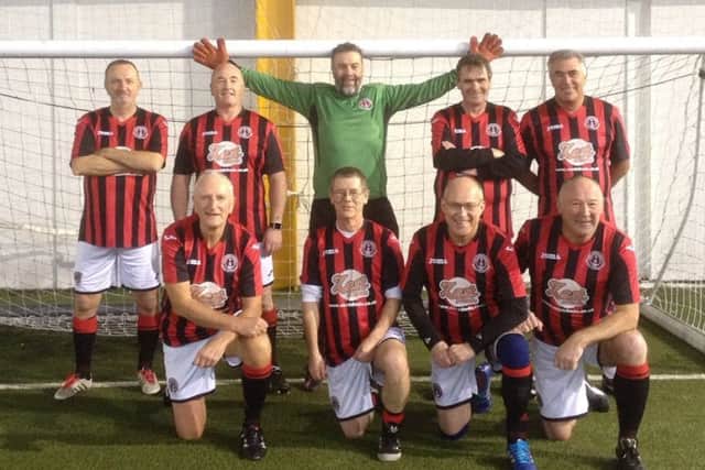 The Gala FR walking football squad at a standstill.