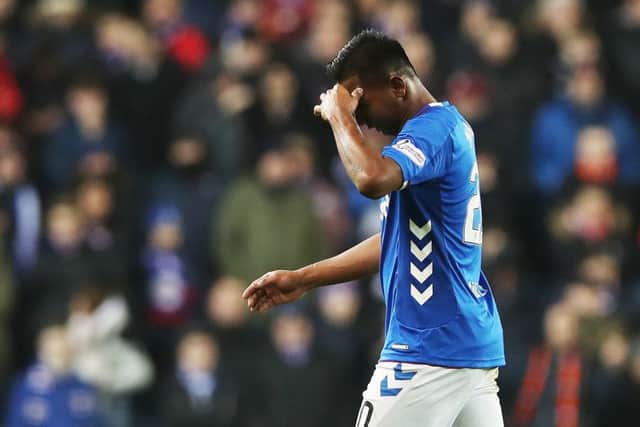 Rangers striker Alfredo Morelos saw red for the third time this season. Picture: Getty