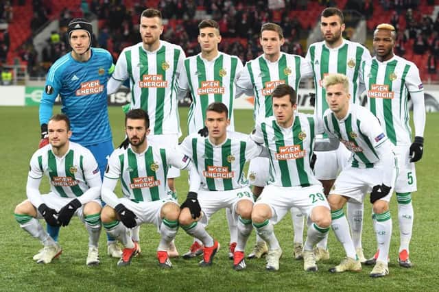 Rapid Vienna's starting XI line up ahead of their Europa League Group G clash with Spartak Moscow last month. Picture: Getty Images