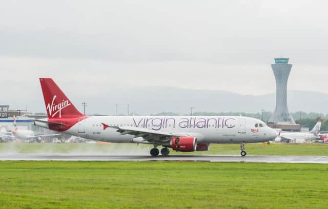 Virgin Atlantic airplane at Edinburgh Airport. Photographer Ian Georgeson