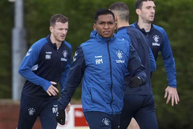 Rangers striker Alfredo Morelos in training. Picture: Craig Foy/SNS