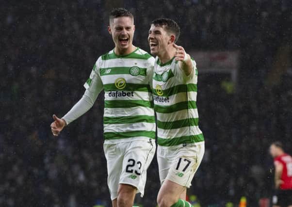 Ryan Christie celebrates his goal for Celtic. Pic: SNS/Craig Williamson