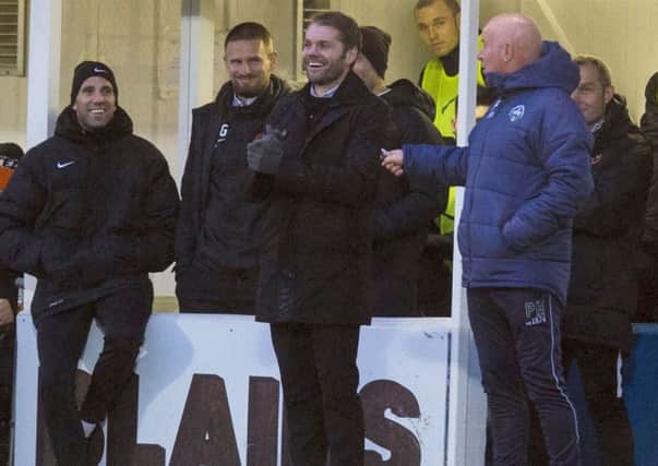 Robbie Neilson was sent to the stands. Pic: SNS/Sammy Turner
