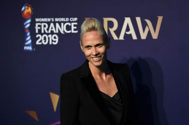Scotlands head coach Shelley Kerr arrives at the draw for the 2019 Women's World Cup in Boulogne Billancourt. Picture: AFP/Getty Images
