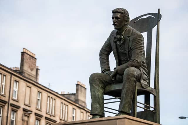 The bronze statue of Charles Rennie Mackintosh stands at the corner of St Vincent Street and Elliot Street in the Anderston district of Glasgow. Picture: John Devlin/TSPL