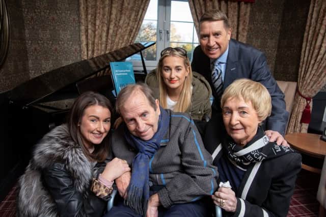 Gerald and Vera Weisfeld with their family at Bothwell Castle Care Home. Picture: Martin Shields