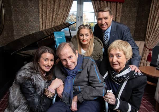 Gerald and Vera Weisfeld with their family at Bothwell Castle Care Home. Picture: Martin Shields