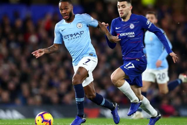 The English PFA has praised Manchester City forward Raheem Sterling for his restraint as he was racially abused at Stamford Bridge. Picture: Getty.