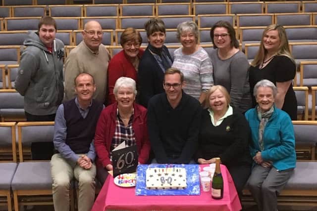 Diamond birthday...Members of Kirkton Players in Carluke celebrated their 60th birthday with a celebration cake to mark the occasion.