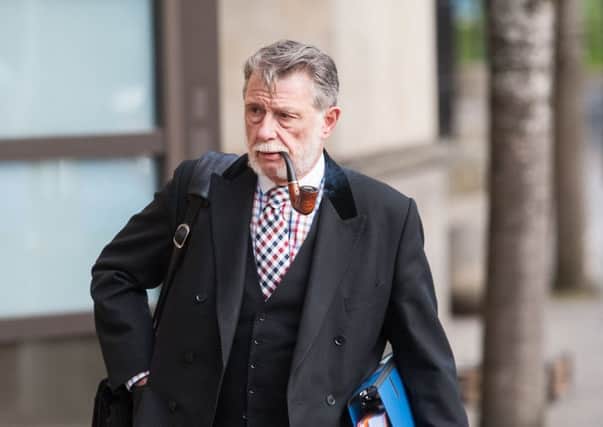 Defence lawyer Donald Findlay arrives at Glasgow High Court