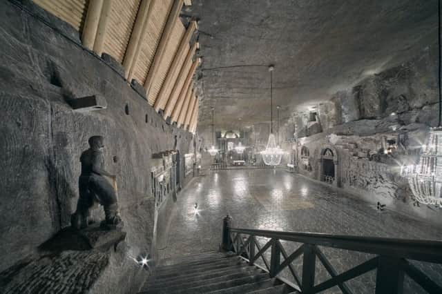 Wieliczka Salt Mine near Krakow has 2,400 chambers and the spectacular Chapel of St Kinga with chandeliers and a 3D Last Supper carving, as well as a health spa for pulmonary conditions