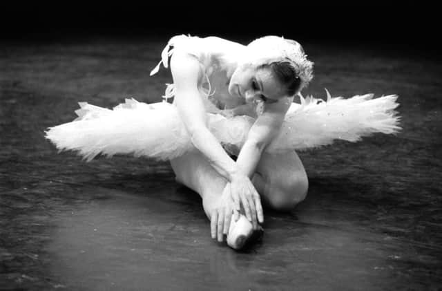 Scottish Ballet principal ballerina Elaine McDonald performs the Dying Swan from Swan Lake in February 1983.