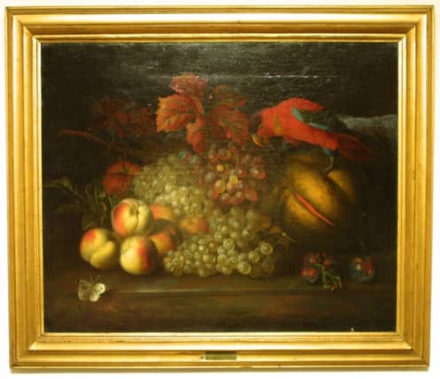 The painting at the centre of the case.