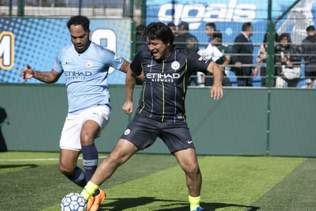 The site was opened by ex-Manchester City player Joleon Lescott (left). Picture: Klaudia Seidl