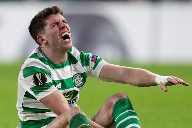 Celtic midfielder Ryan Christie suffered an injury during their Europa League clash with Salzburg. Picture: Getty