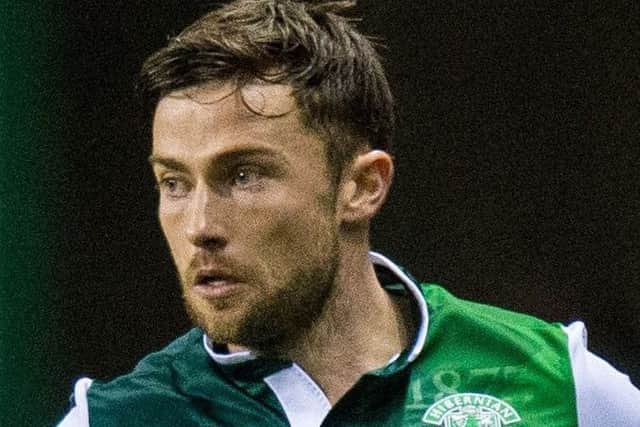 Lewis Stevenson in action for Hibernian. Pic: SNS