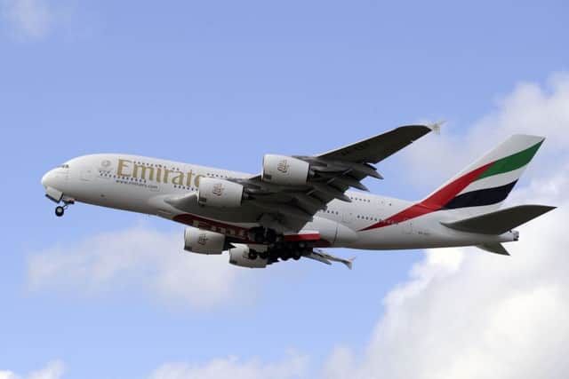 Emirates Airlines will launch an A380 service from Glasgow to Dubai. Picture: John Devlin.
