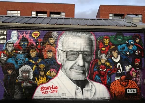 The incredible mural of Marvel Comics co-creator Stan Lee has been unvield at The Barn youth centre in Glasgow. Picture: Andrew Milligan/PA Wire