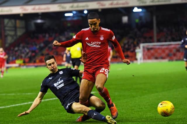 Aberdeen's Max Lowe has been in good form since signing on loan from Derby County. Picture: SNS