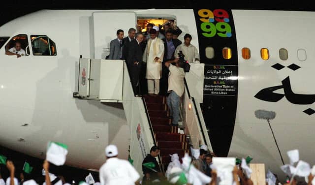 Freed Lockerbie bomber Abdelbaset Ali Mohmet al-Megrahi arrives in Tripoli late on August 20, 2009. Picture: AFP/Getty