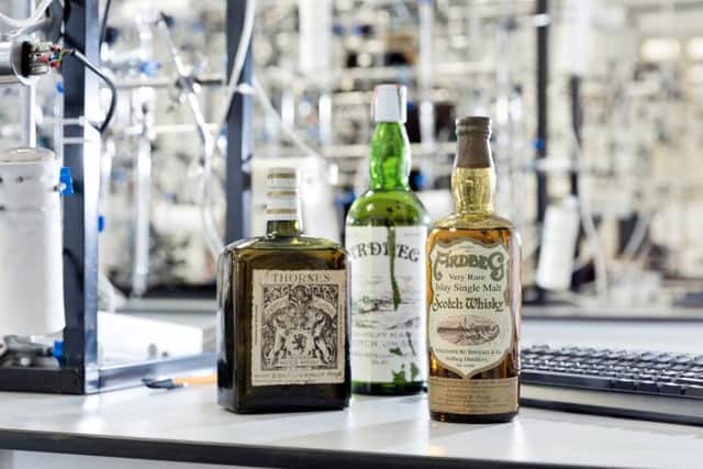 Three of the whiskies which were found to be counterfeit.