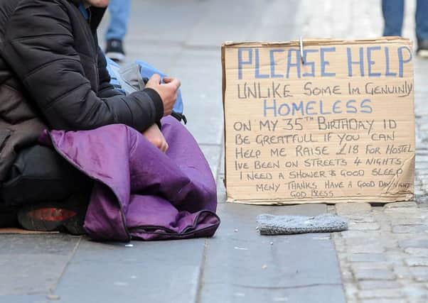 A
homeless person on the Royal Mile in Edinburgh. Picture:Lisa Ferguson