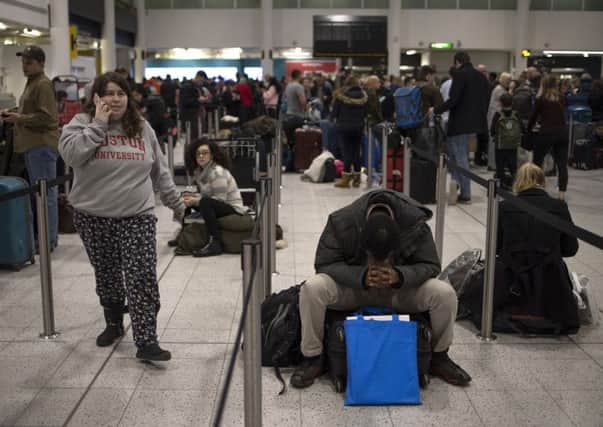 The shutdown has sparked a succession of delays and diversions in the run up to the Christmas getaway, in what authorities have called a 'deliberate act' to disrupt the airport. Picture: Dan Kitwood/Getty Images