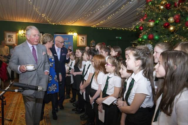 Charles joined around two hundred guests for the festive tea dance which was held to counter loneliness and social isolation in Ayrshire. Picture: Jane Barlow/PA Wire