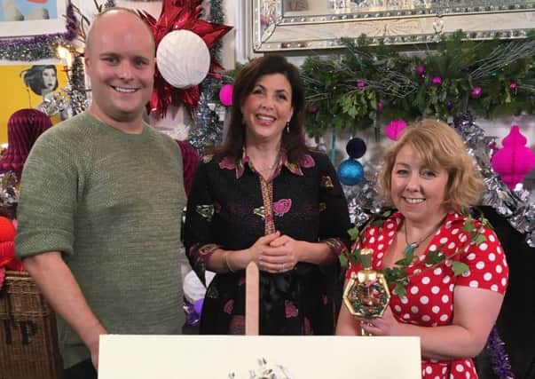 Linda Lovatt, right, with Kirsie Allsopp having made the best Christmas wreath on Channel 4 programme Kirstie's Homemade Christmas.