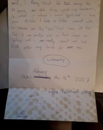 The letter written by Charlotte Gardner when she was child