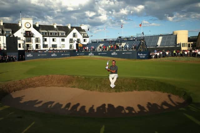 Francesco Molinari celebrates after winning the Open Championship. Pic: Francois Nel/Getty