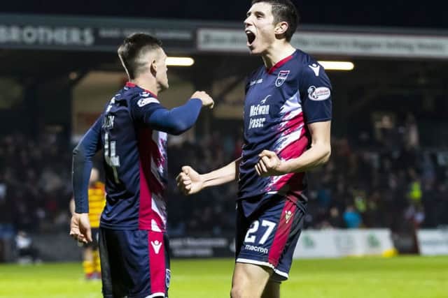 Ross County's Ross Stewart celebrates his goal. Pic: SNS/Roddy Scott