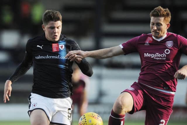 Raith v Arbroath 6 Oct 18 Arbroath Kevin Nisbet and Jason Thomson