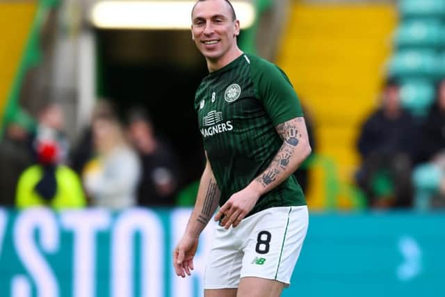 Scott Brown was an unused substitute for Celtic on Saturday. Picture: SNS.