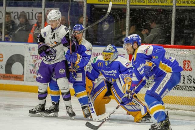 Action from last night's match at Fife Ice Arena. Pic: Jillian McFarlane