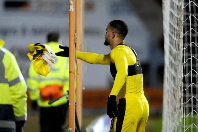 Dennon Lewis won the penalty for the Bairns. Picture Michael Gillen.