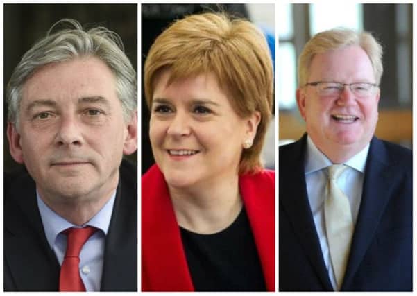 Richard Leonard, Nicola Sturgeon and Jackson Carlaw. Pictures: PA