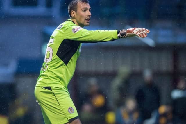 St Mirren goalkeeper Dean Lyness shouts instructions to his defenders during the Paisley sides 1-0 victory at Motherwell. Picture: Alan Harvey/SNS