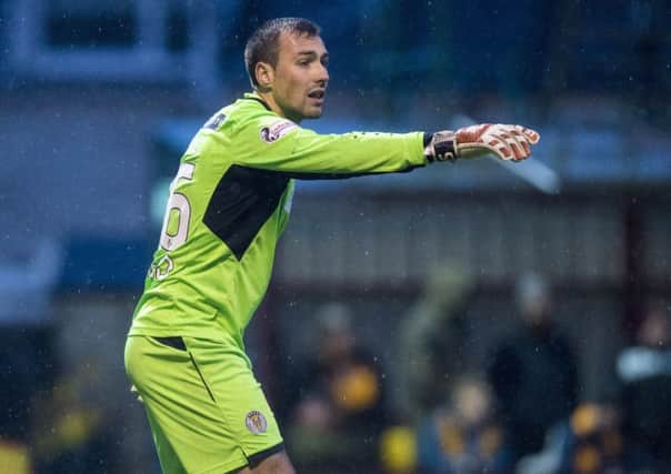 St Mirren goalkeeper Dean Lyness shouts instructions to his defenders during the Paisley sides 1-0 victory at Motherwell. Picture: Alan Harvey/SNS