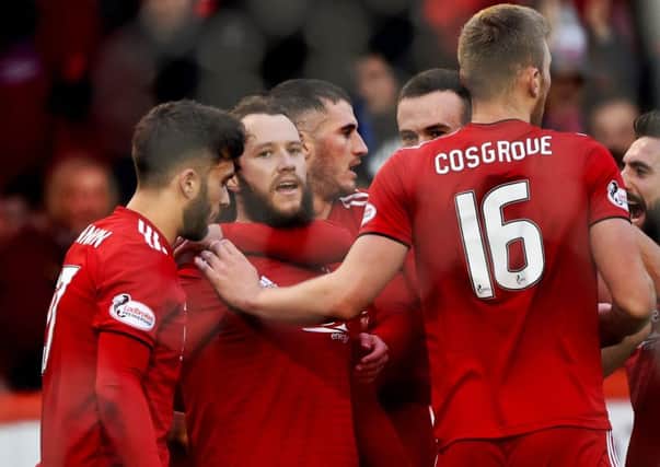 Stevie May was on target from the penalty spot in the 4-3 defeat by Celtic and has struck up a good partnership with Sam Cosgrove. Picture: SNS