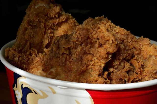 A bucket of KFC Extra Crispy fried chicken. Picture: Justin Sullivan/Getty Images