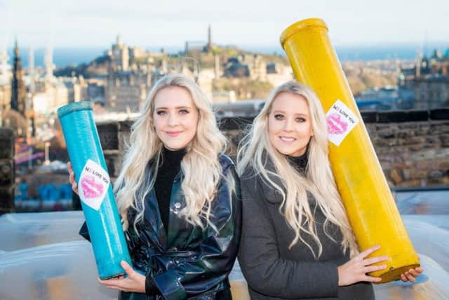 The Mac Twins Alana and Lisa, hosts of this years Street Party,
join Titanium Fireworks, the experts behind the Edinburghs Hogmanay fireworks for an advanced look at the production put in place ahead of the iconic Midnight Moment fireworks. Picture: Ian Georgeson
